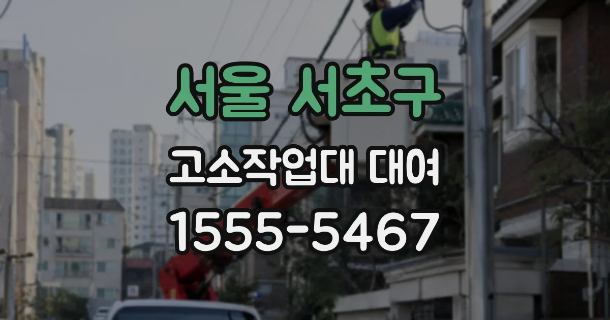 서울 서초구 고소작업대 대여
