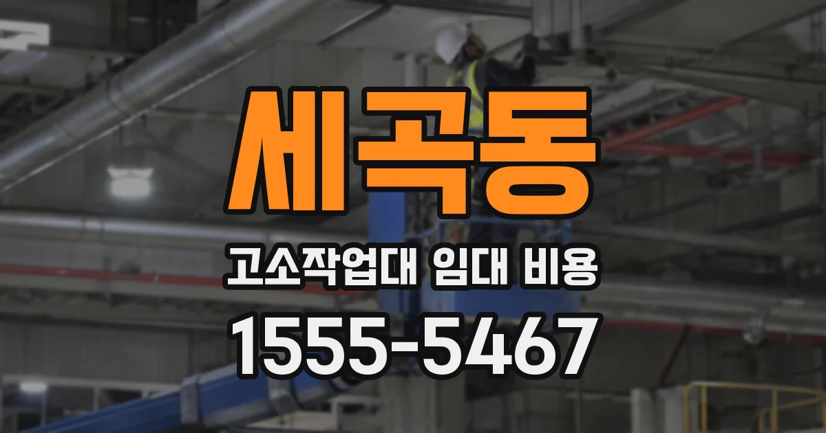 세곡동 고소작업대 임대 비용