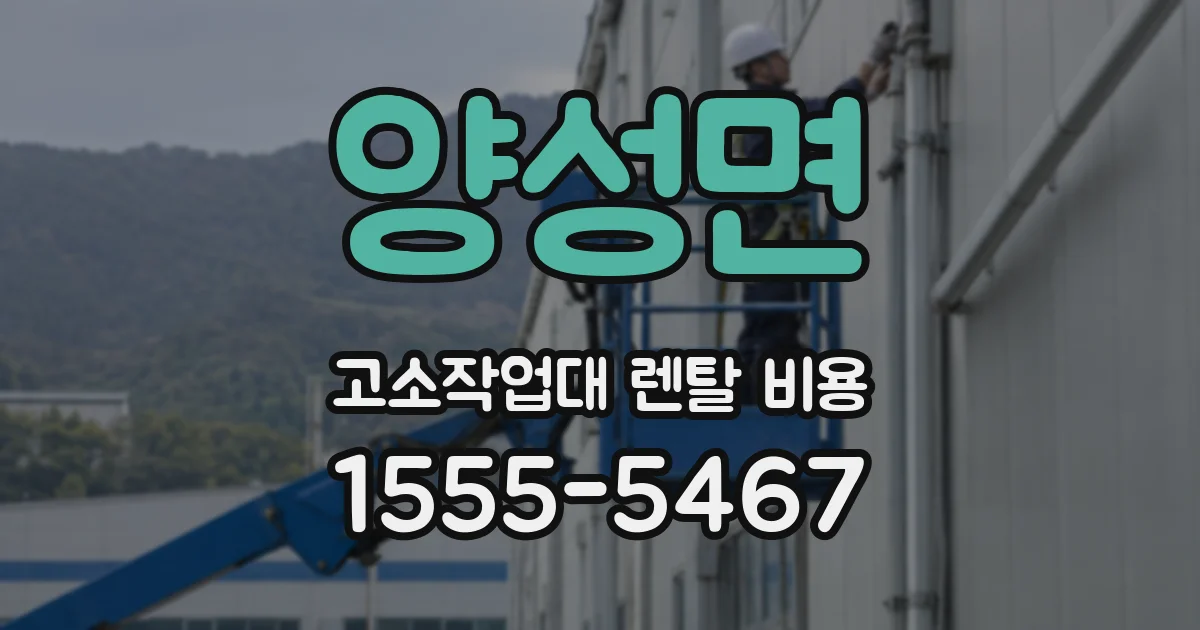 양성면 고소작업대 렌탈 비용