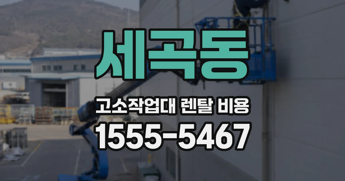 세곡동 고소작업대 렌탈 비용