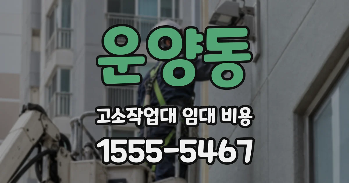 운양동 고소작업대 임대 비용