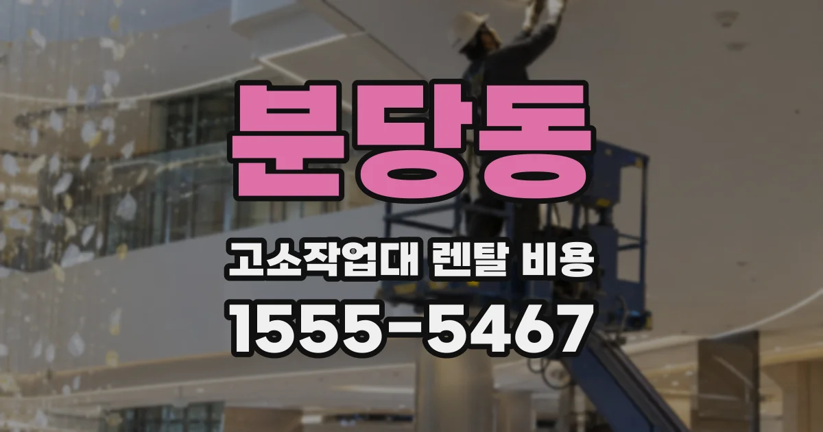 분당동 고소작업대 렌탈 비용