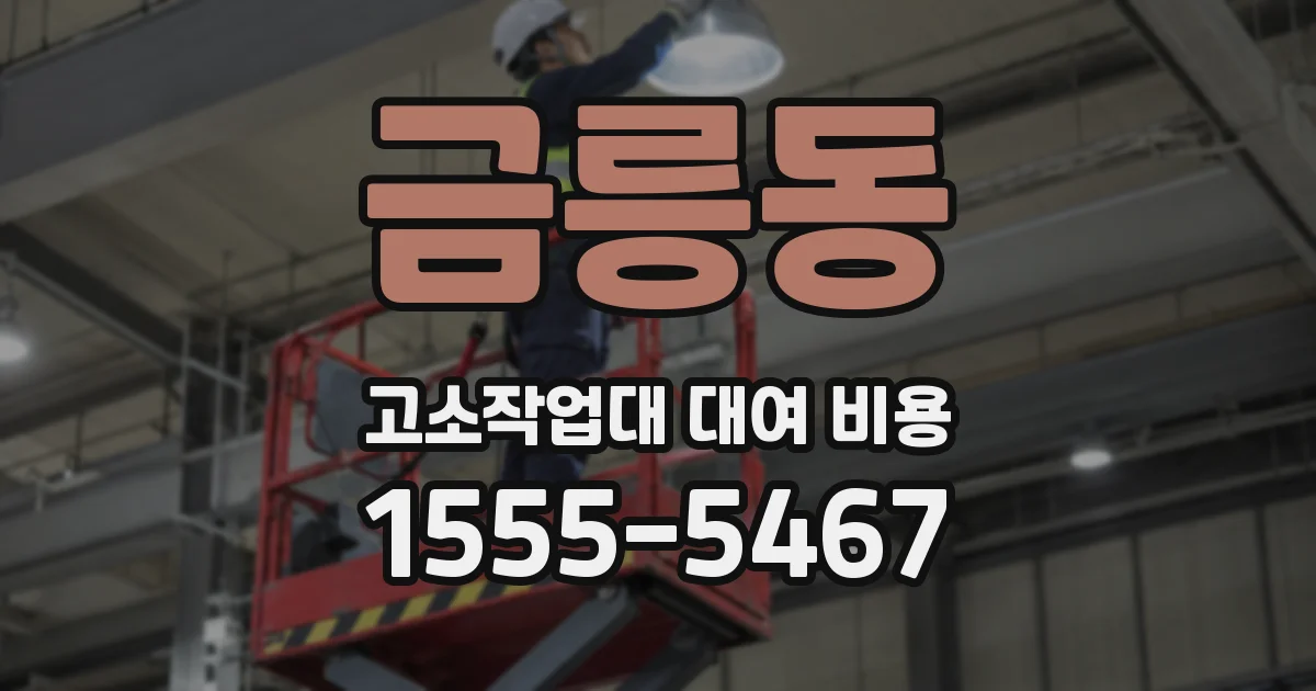 금릉동 고소작업대 대여 비용