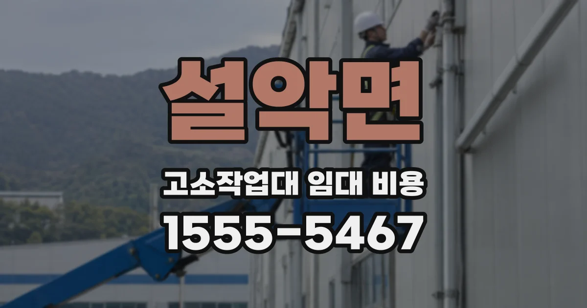설악면 고소작업대 임대 비용