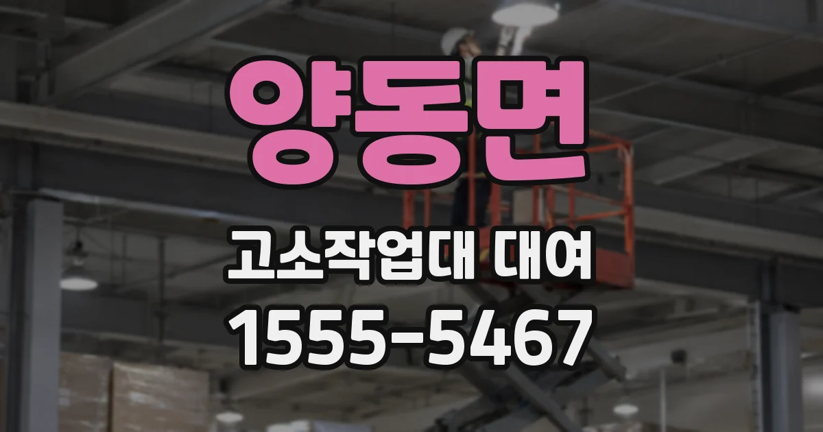 양동면 고소작업대 대여