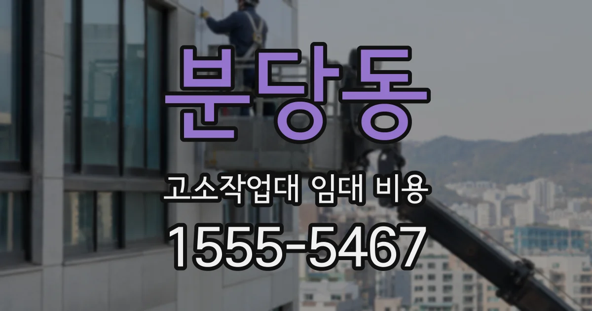 분당동 고소작업대 임대 비용