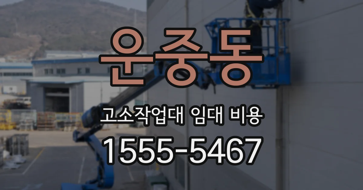 운중동 고소작업대 임대 비용