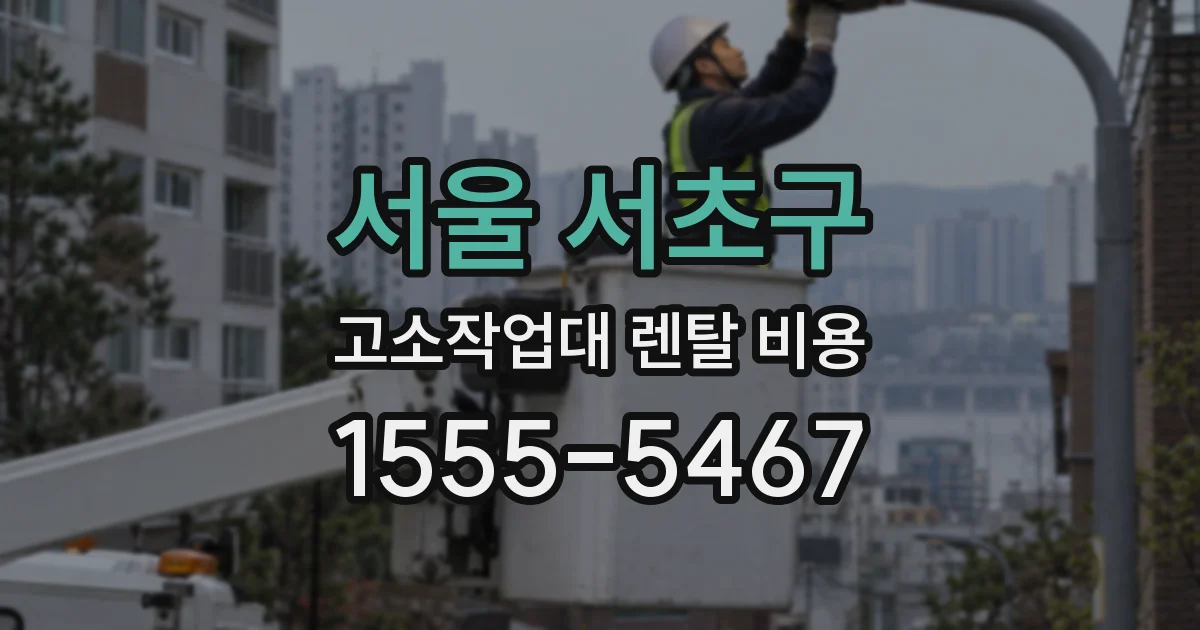 서울 서초구 고소작업대 렌탈 비용