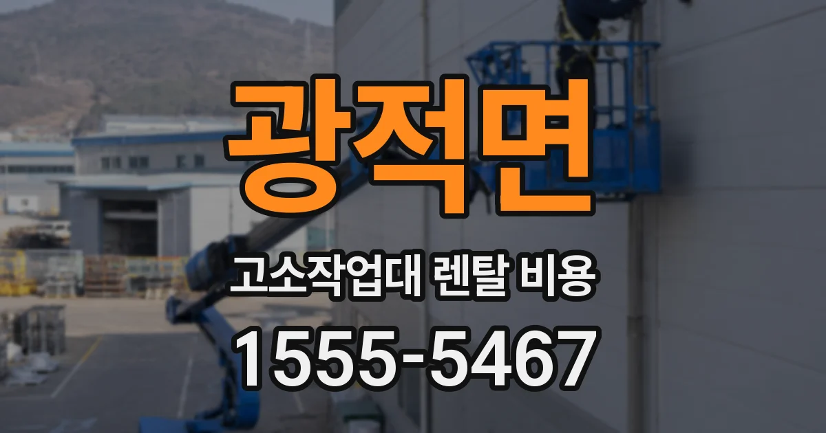 광적면 고소작업대 렌탈 비용