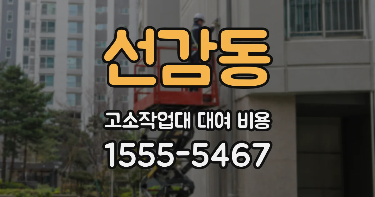 선감동 고소작업대 대여 비용