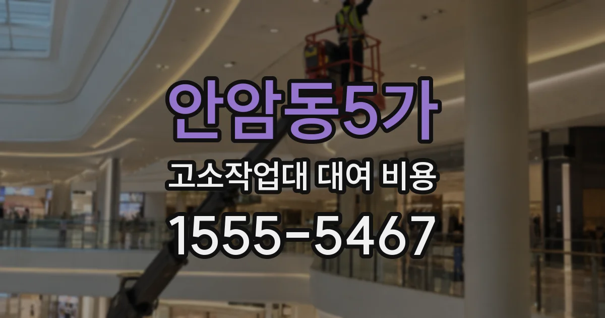 안암동5가 고소작업대 대여 비용