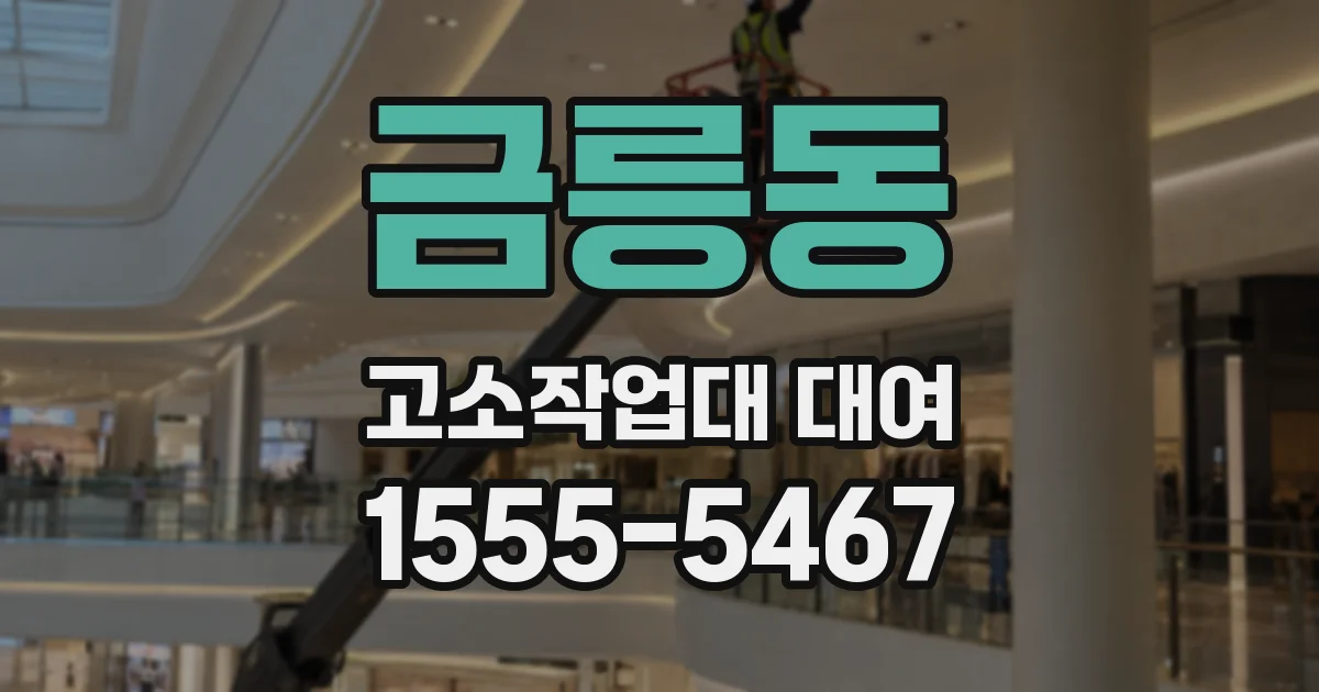 금릉동 고소작업대 대여