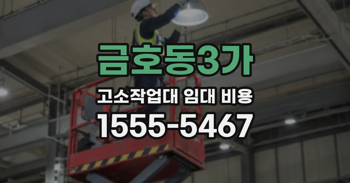 금호동3가 고소작업대 임대 비용