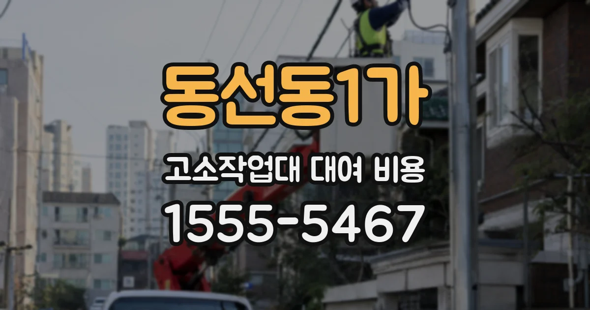 동선동1가 고소작업대 대여 비용