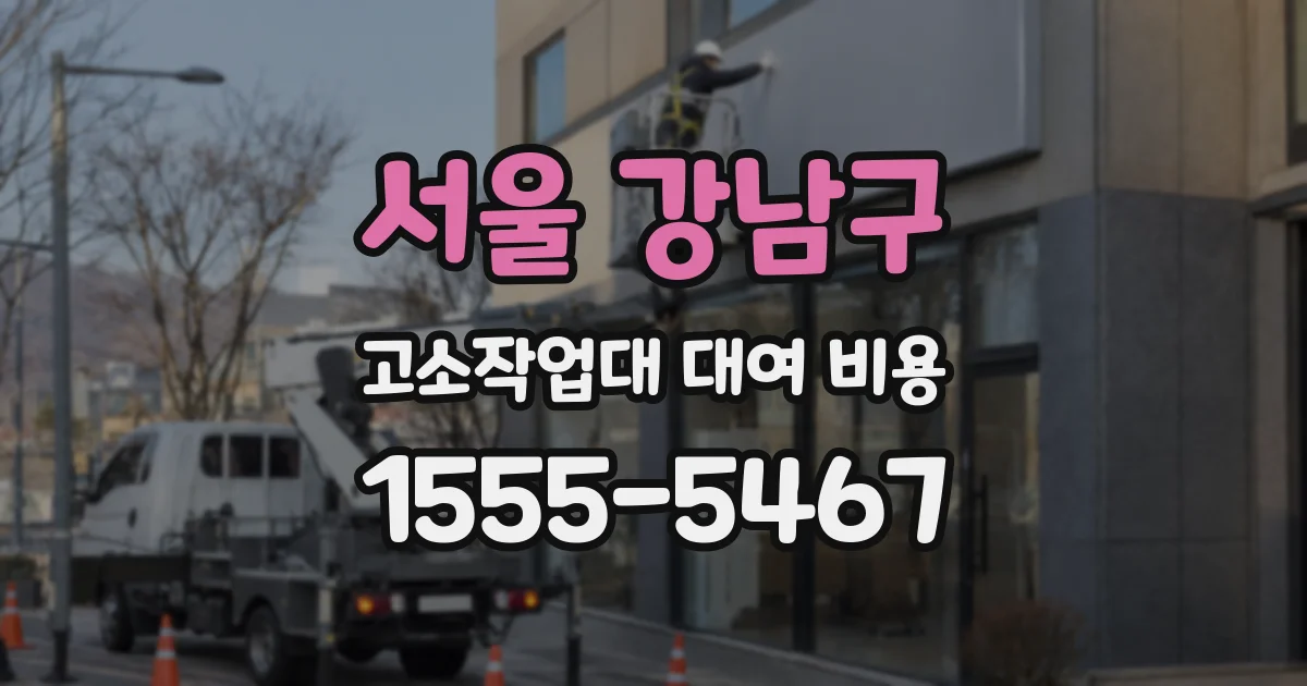 서울 강남구 고소작업대 대여 비용