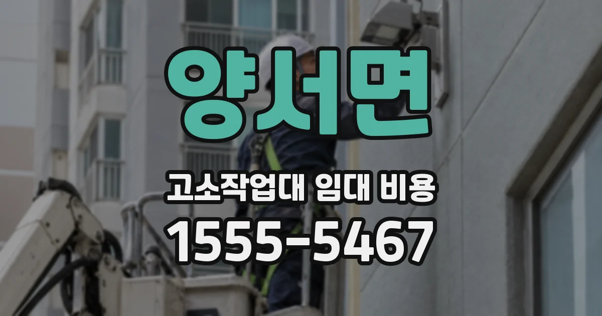 양서면 고소작업대 임대 비용