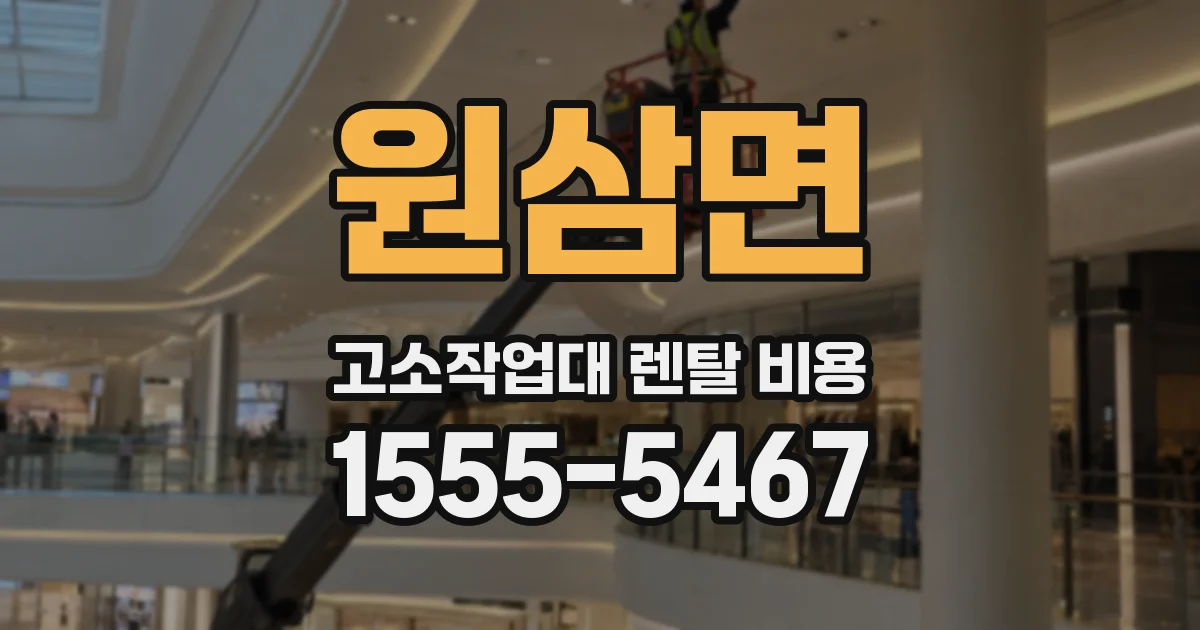 원삼면 고소작업대 렌탈 비용