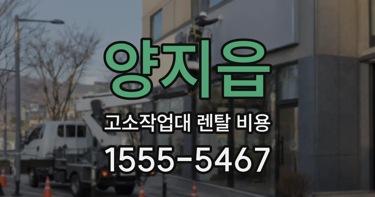 양지읍 고소작업대 렌탈 비용