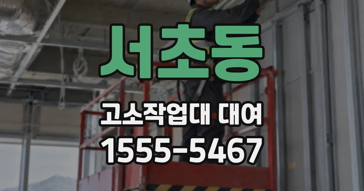 서초동 고소작업대 대여