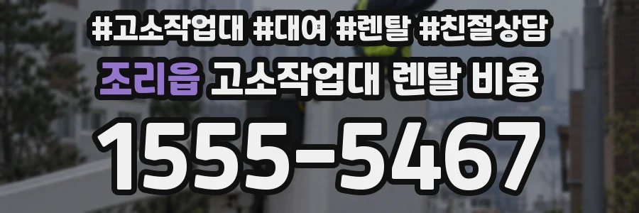 조리읍 고소작업대 렌탈 비용