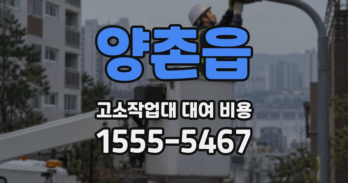 양촌읍 고소작업대 대여 비용