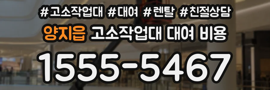 양지읍 고소작업대 대여 비용