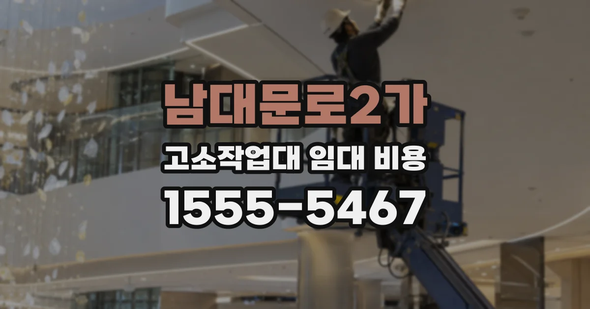 남대문로2가 고소작업대 임대 비용