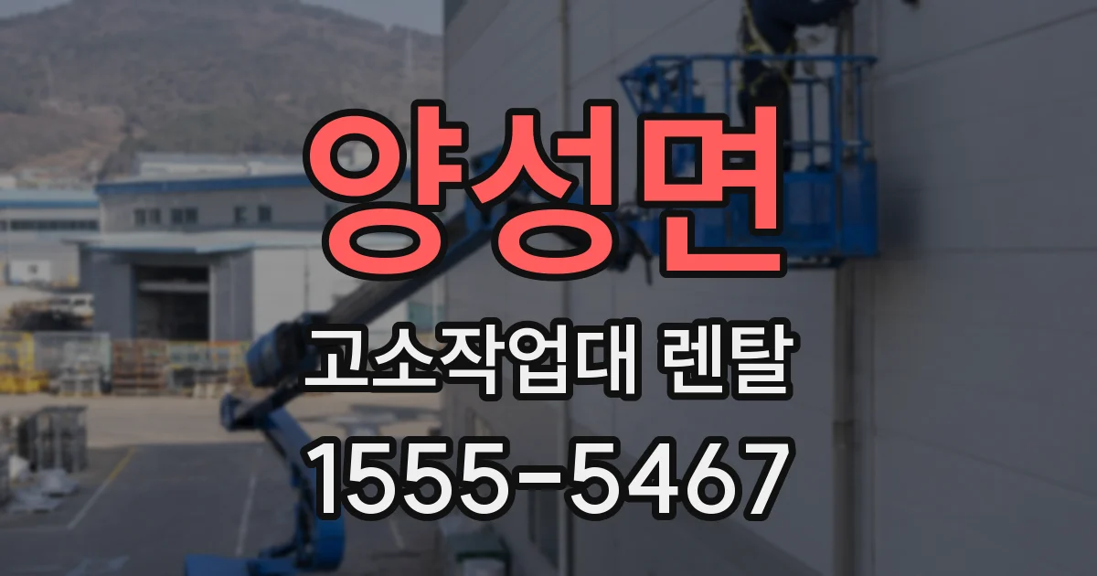 양성면 고소작업대 렌탈