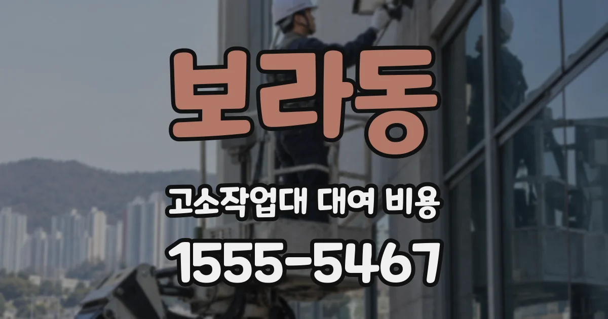 보라동 고소작업대 대여 비용