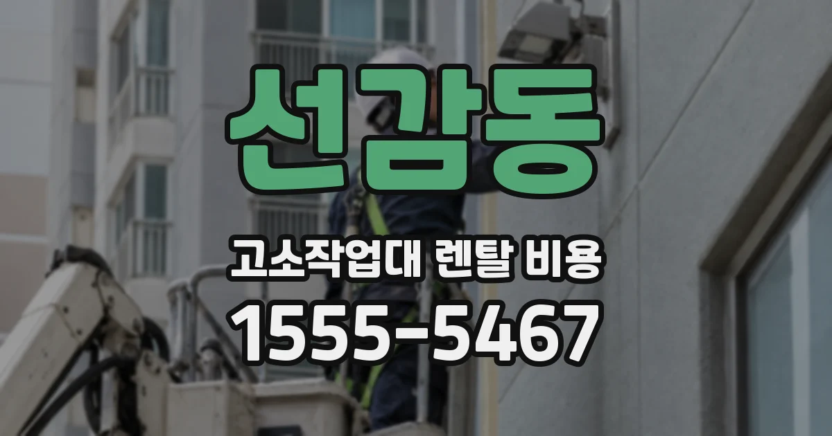 선감동 고소작업대 렌탈 비용