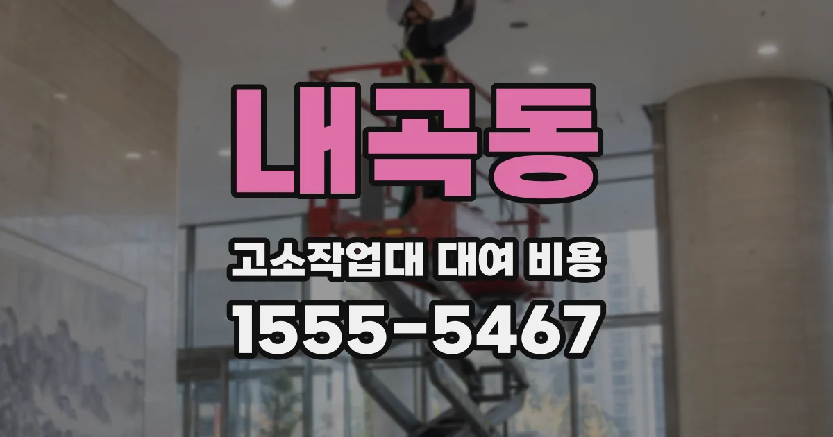 내곡동 고소작업대 대여 비용