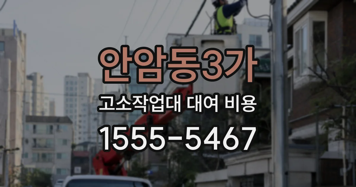 안암동3가 고소작업대 대여 비용