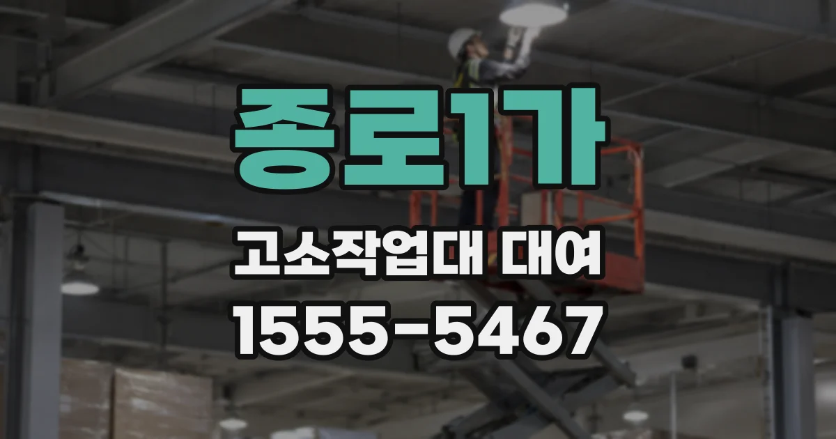 종로1가 고소작업대 대여