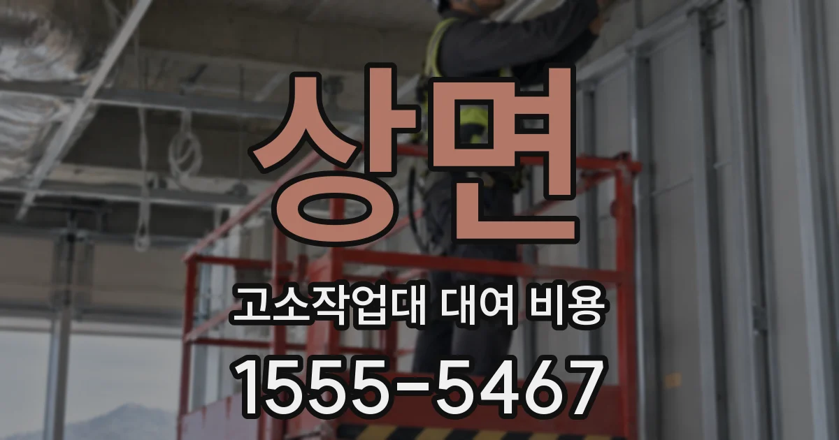 상면 고소작업대 대여 비용