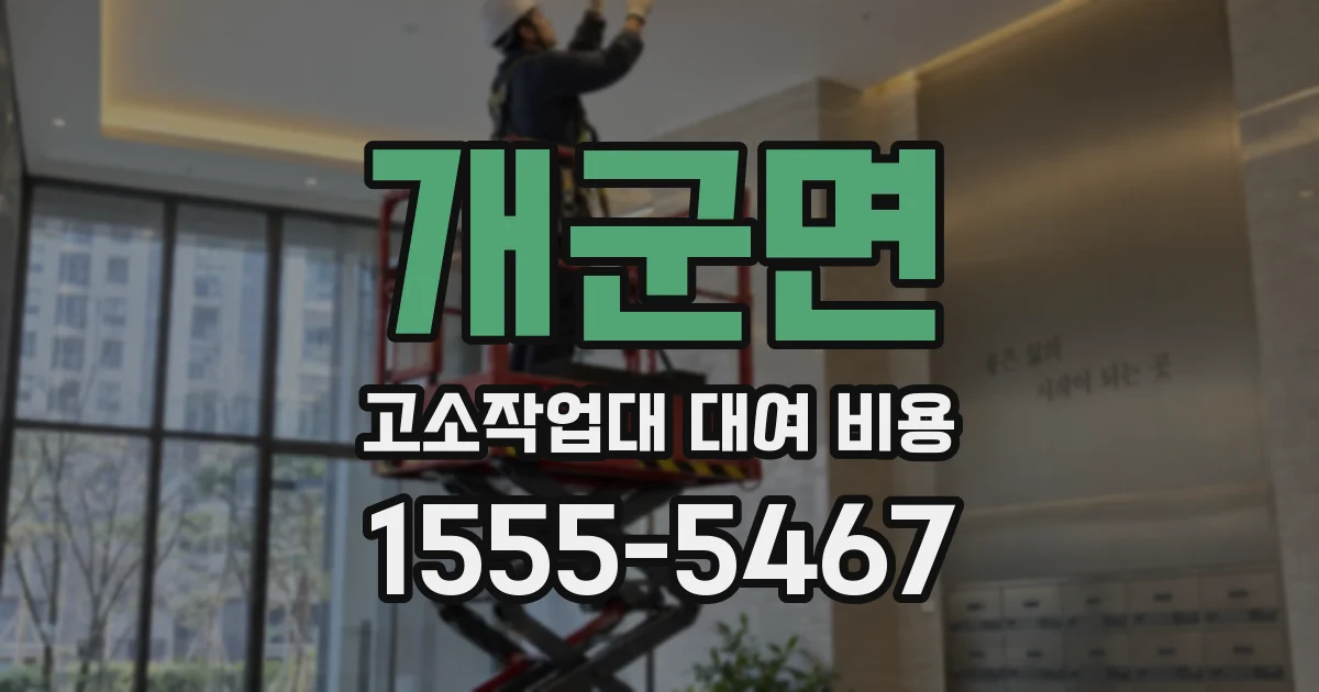 개군면 고소작업대 대여 비용