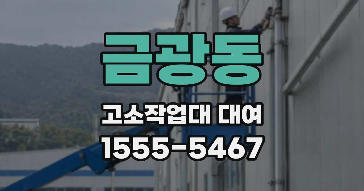 금광동 고소작업대 대여