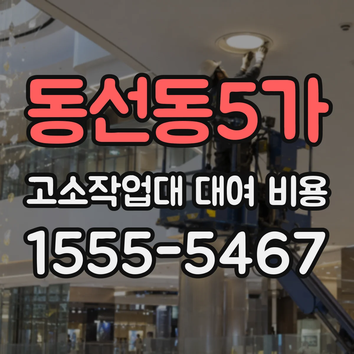 동선동5가 고소작업대 대여 비용