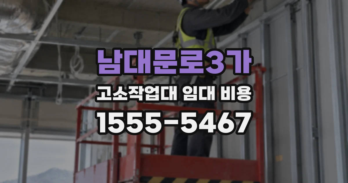 남대문로3가 고소작업대 임대 비용