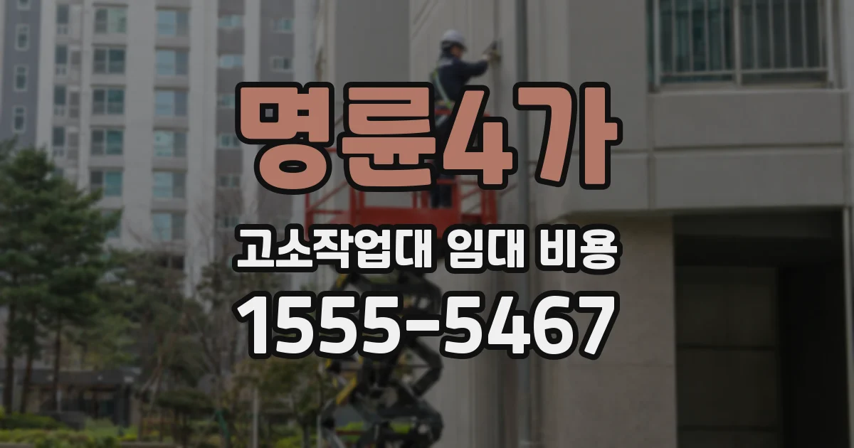 명륜4가 고소작업대 임대 비용