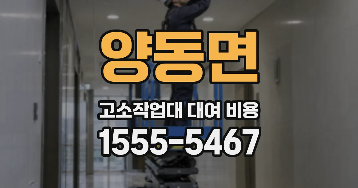 양동면 고소작업대 대여 비용