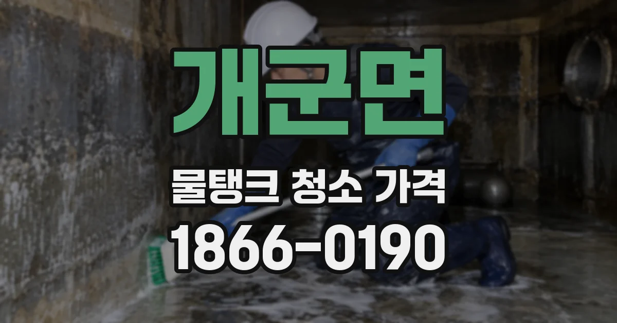 개군면 물탱크 청소 가격