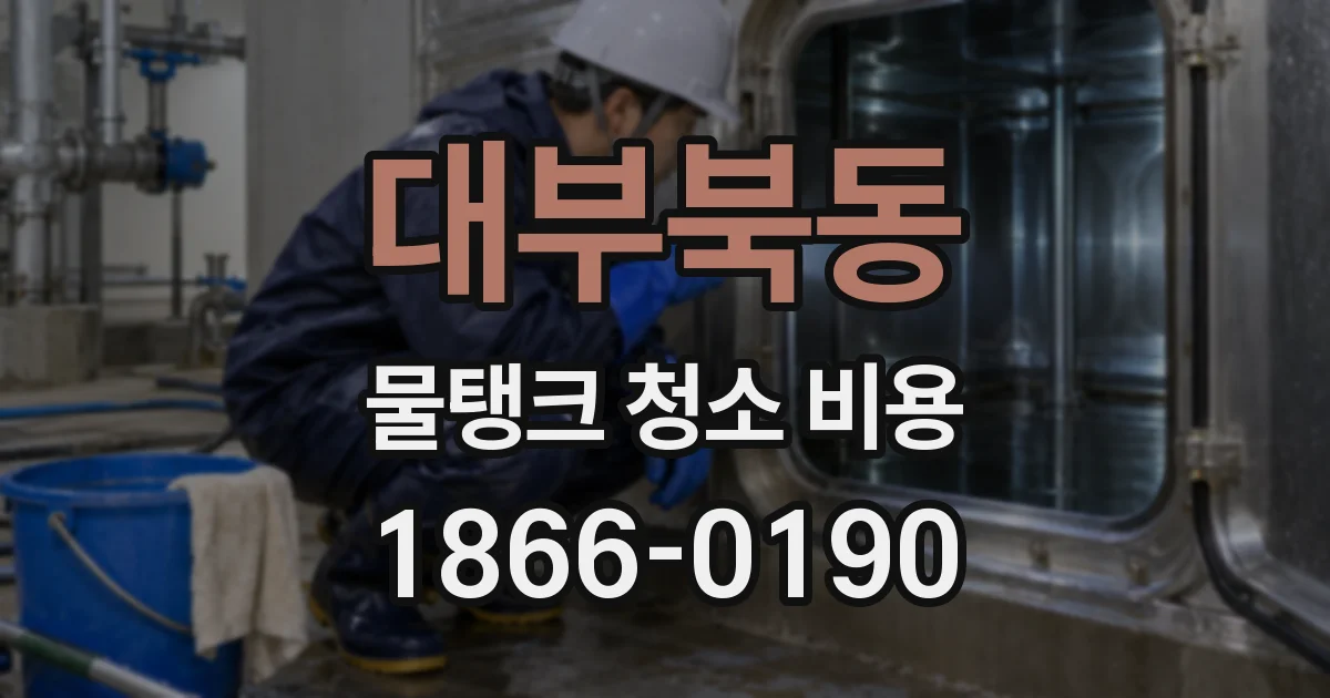 대부북동 물탱크 청소 비용