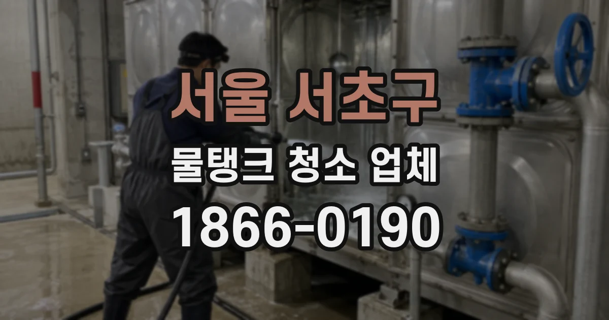 서울 서초구 물탱크 청소 업체