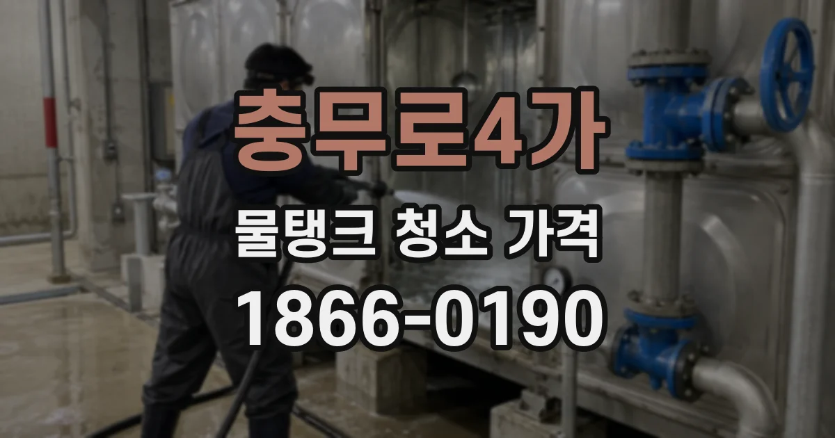 충무로4가 물탱크 청소 가격