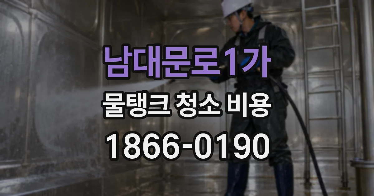 남대문로1가 물탱크 청소 비용