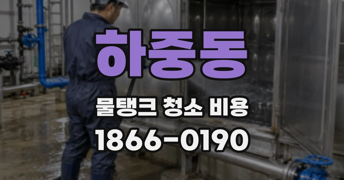 하중동 물탱크 청소 비용