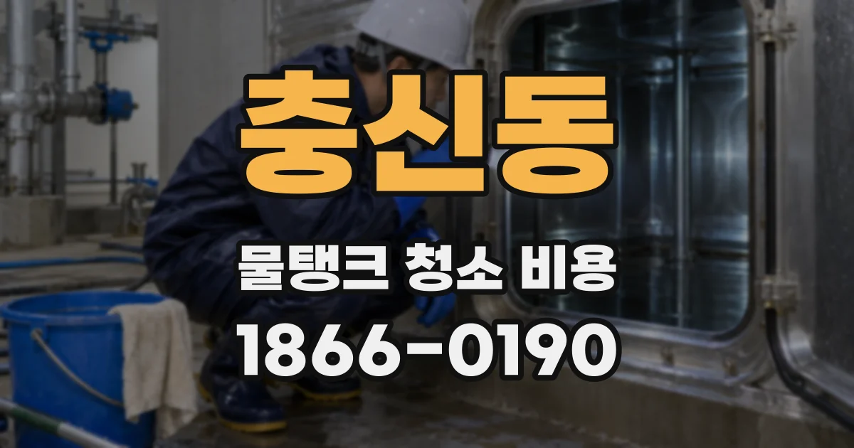 충신동 물탱크 청소 비용