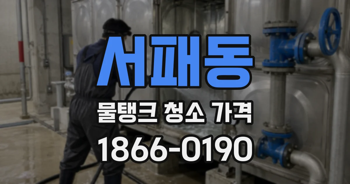 서패동 물탱크 청소 가격