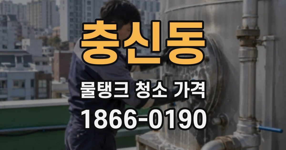충신동 물탱크 청소 가격