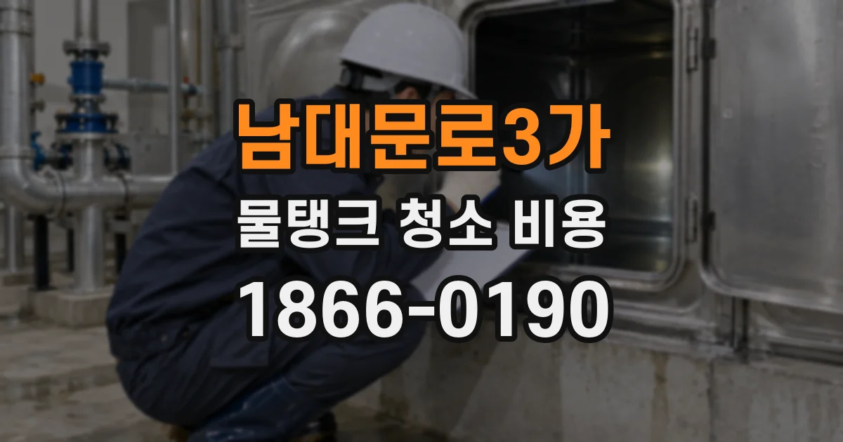 남대문로3가 물탱크 청소 비용